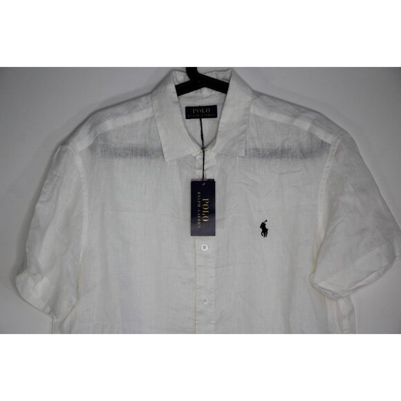 Polo Ralph Lauren Mens XL Linen White Button Up Shirt NEW F1293 - Picture 2 of 4